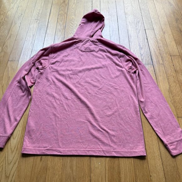 Johnnie-O Size M Pink Gunnar Striped Lightweight Hooded Long Sleeve T-Shirt Top - Picture 9 of 13